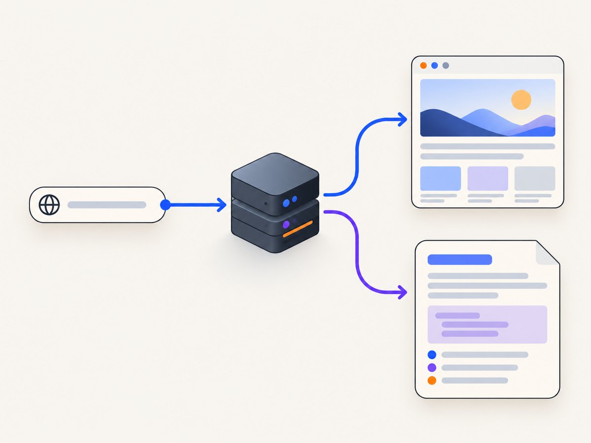An MCP call can provide both a visual render and cleaned page content.