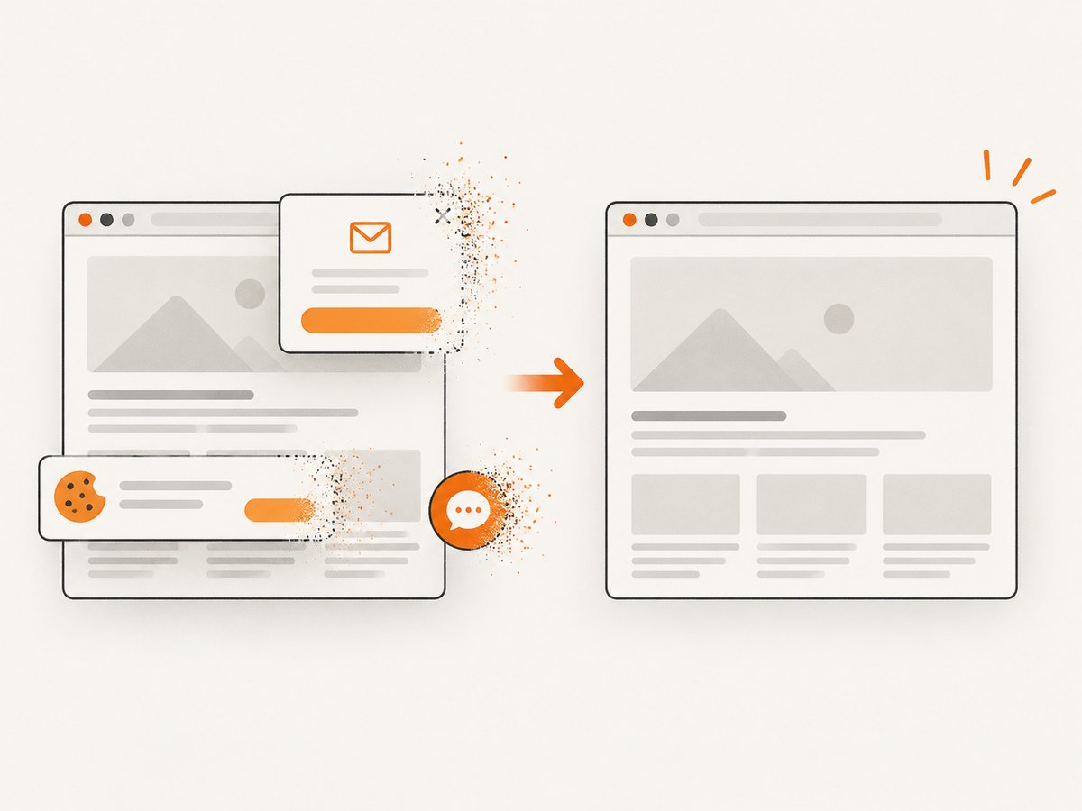 ScreenshotNeo removes common consent banners, popups, and chat widgets before capturing a web page.