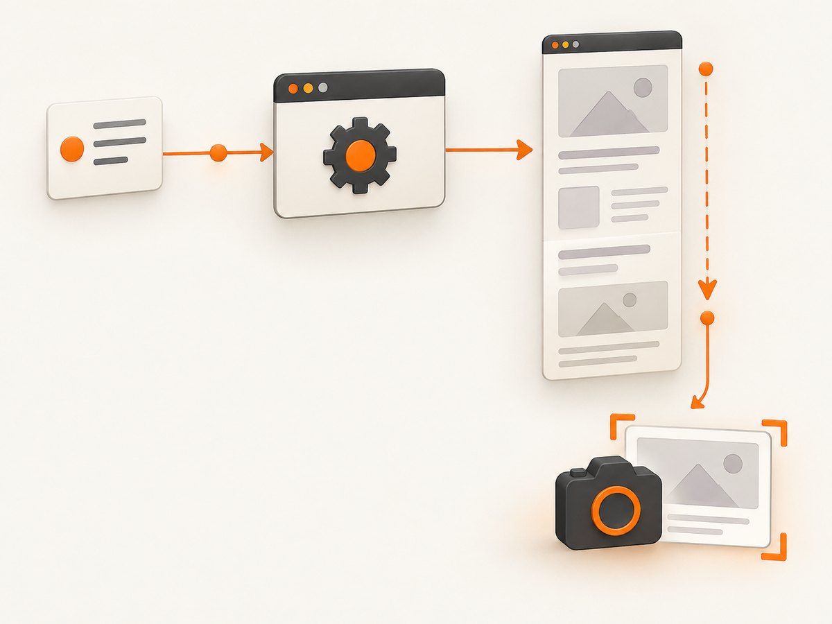 A Selenium workflow scrolls first, then captures the current viewport.