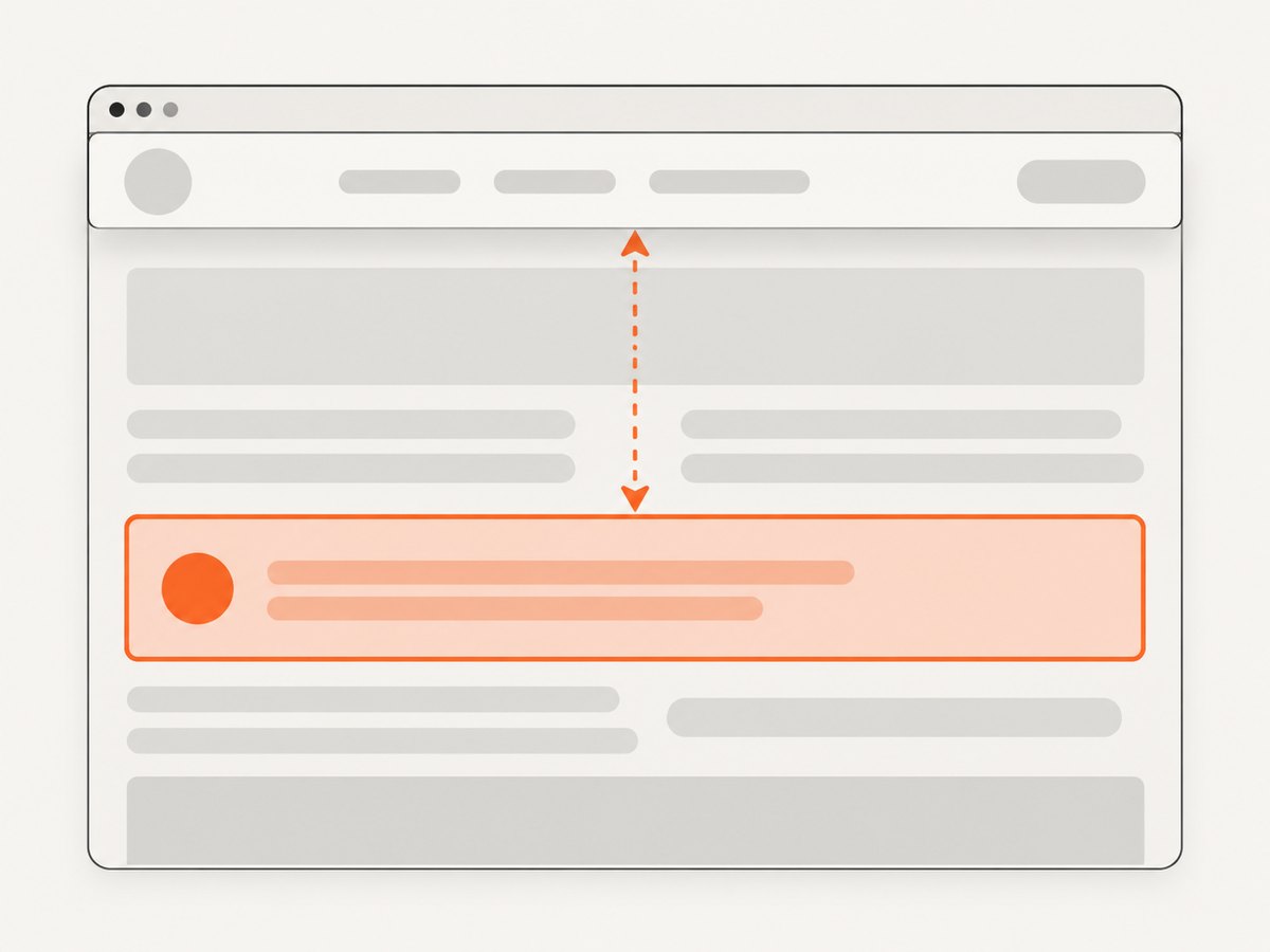 Centering the target or using scroll margin prevents fixed headers from covering it.