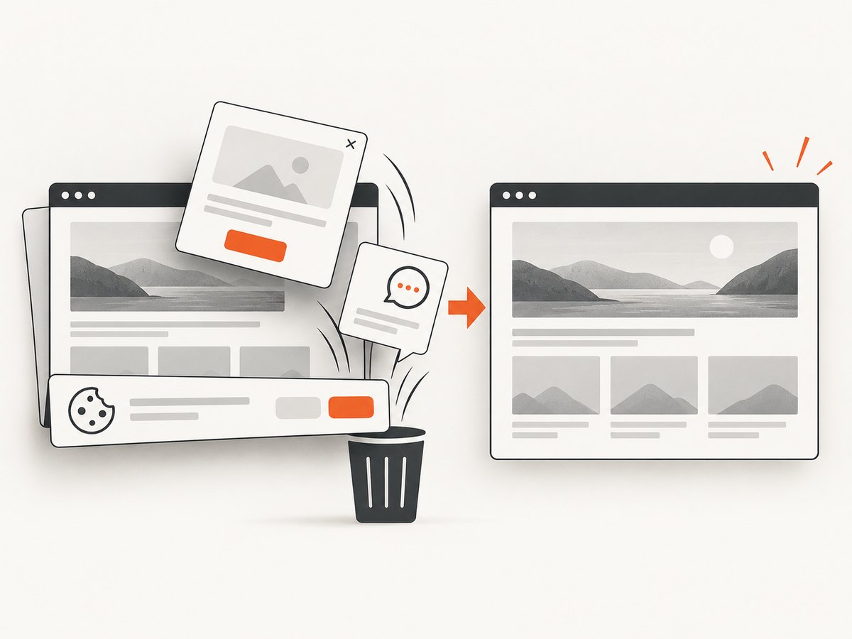 ScreenshotNeo cleans common overlays before returning a page capture.