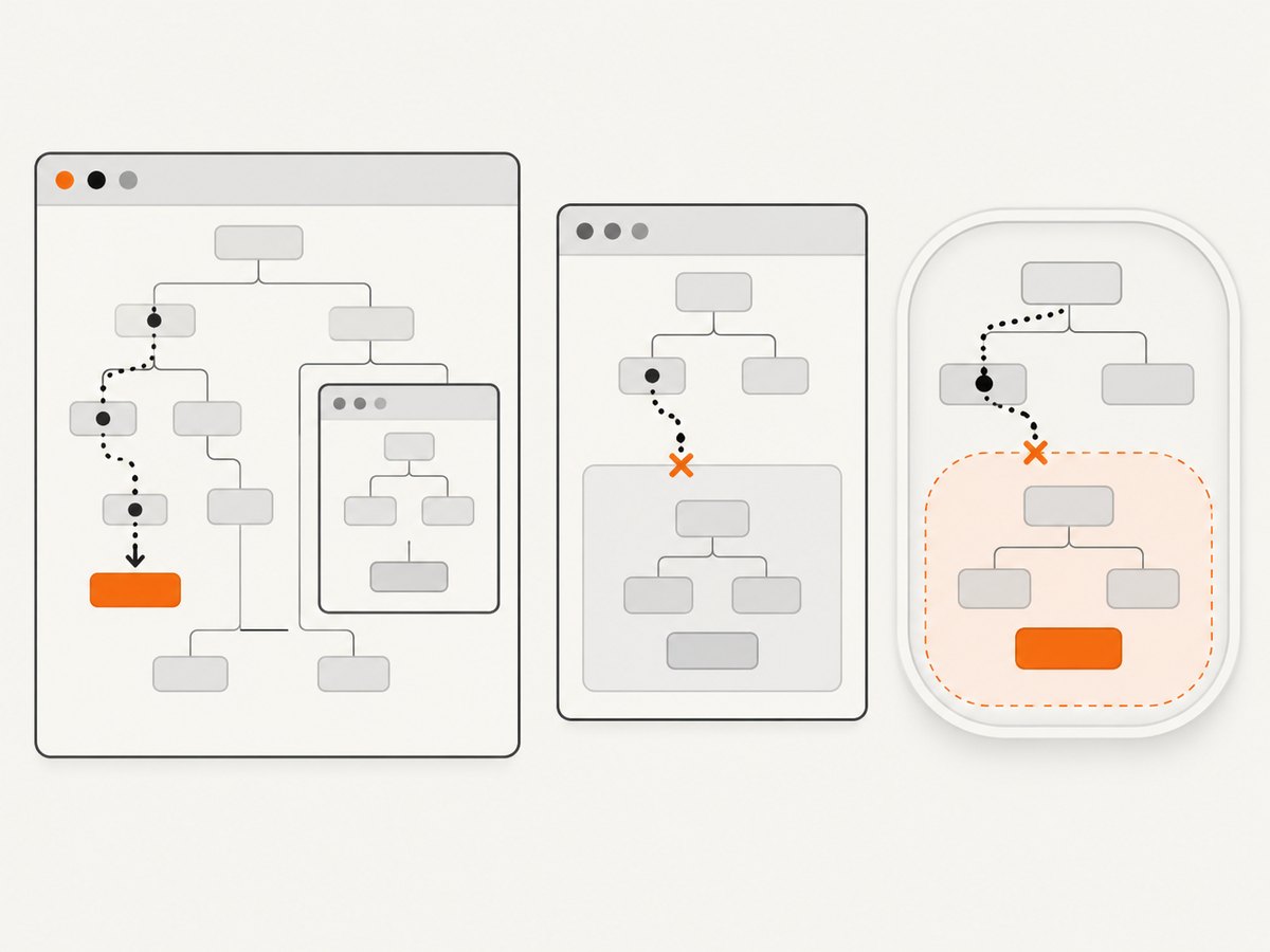 Iframe and shadow DOM boundaries require a different lookup context.