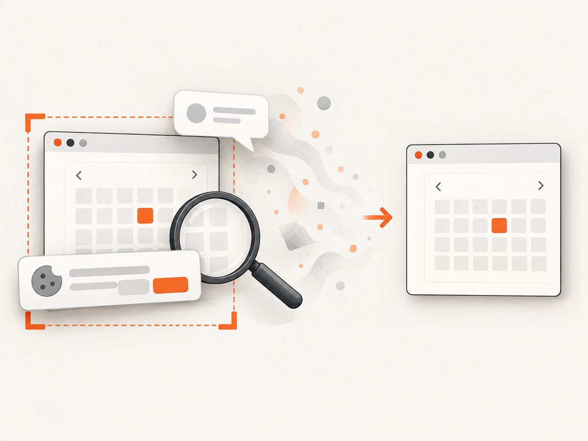 A captured failure state helps reveal overlays, duplicate days, and validation problems.