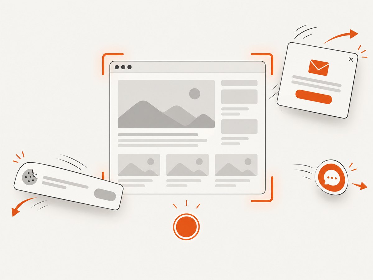 A capture workflow can remove common overlays before saving the rendered page.