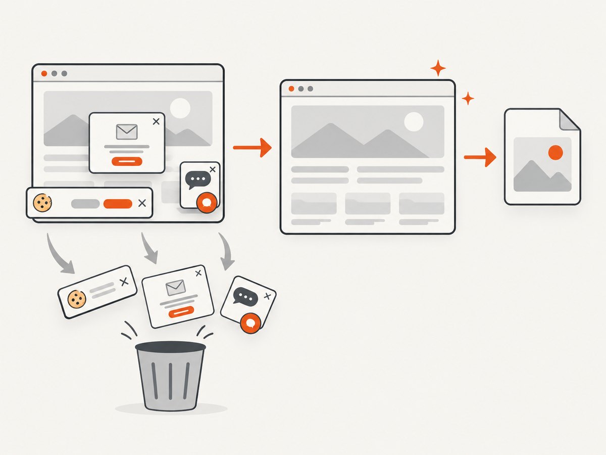 A clean capture removes common overlays before selecting the target element.