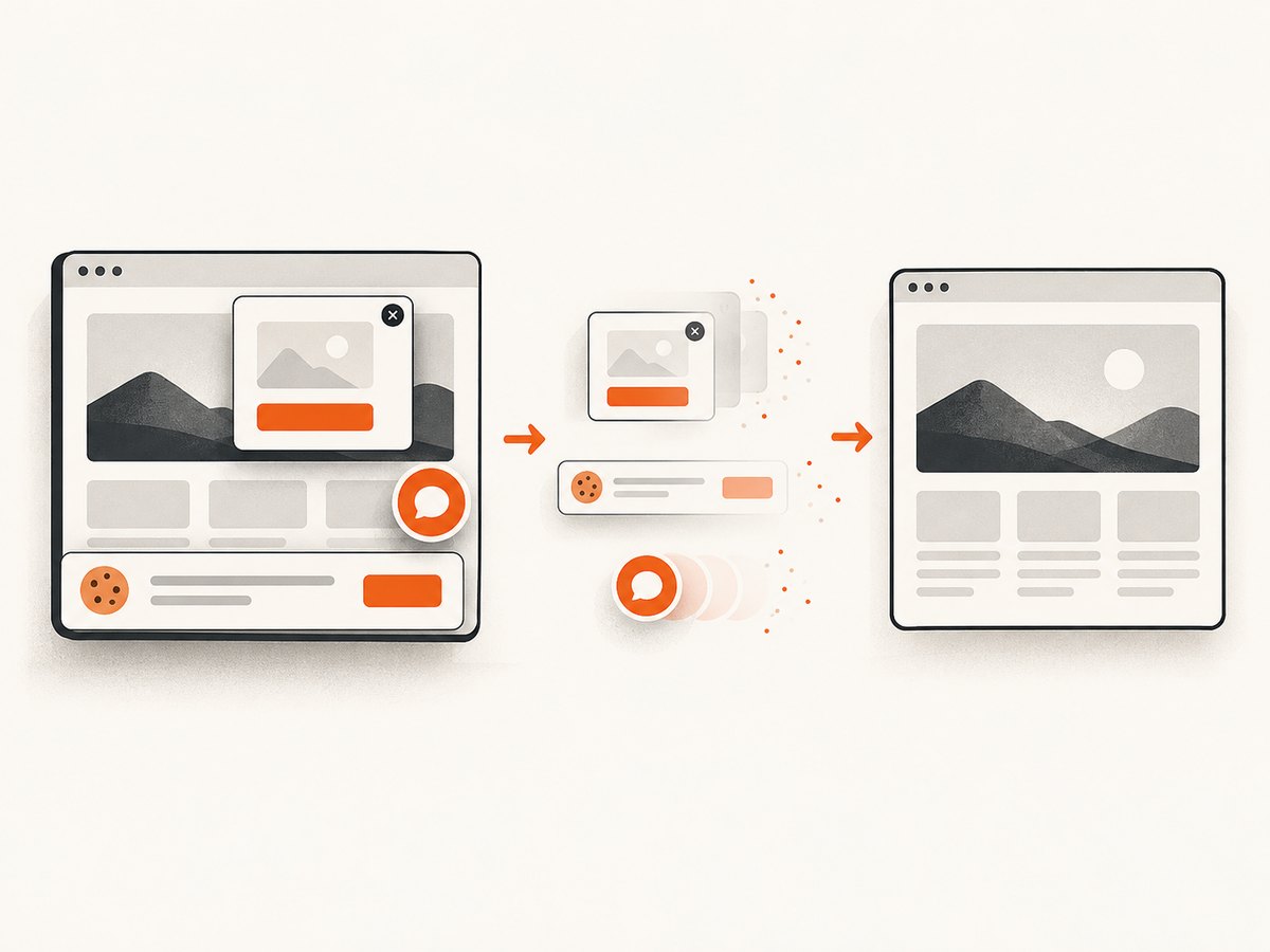 A clean capture flow removes overlays before producing the final image.