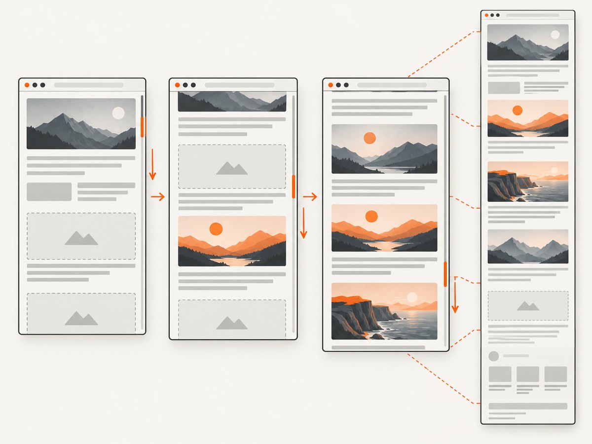 Native full-page capture is simplest when supported; scrolling and stitching is the portable fallback.