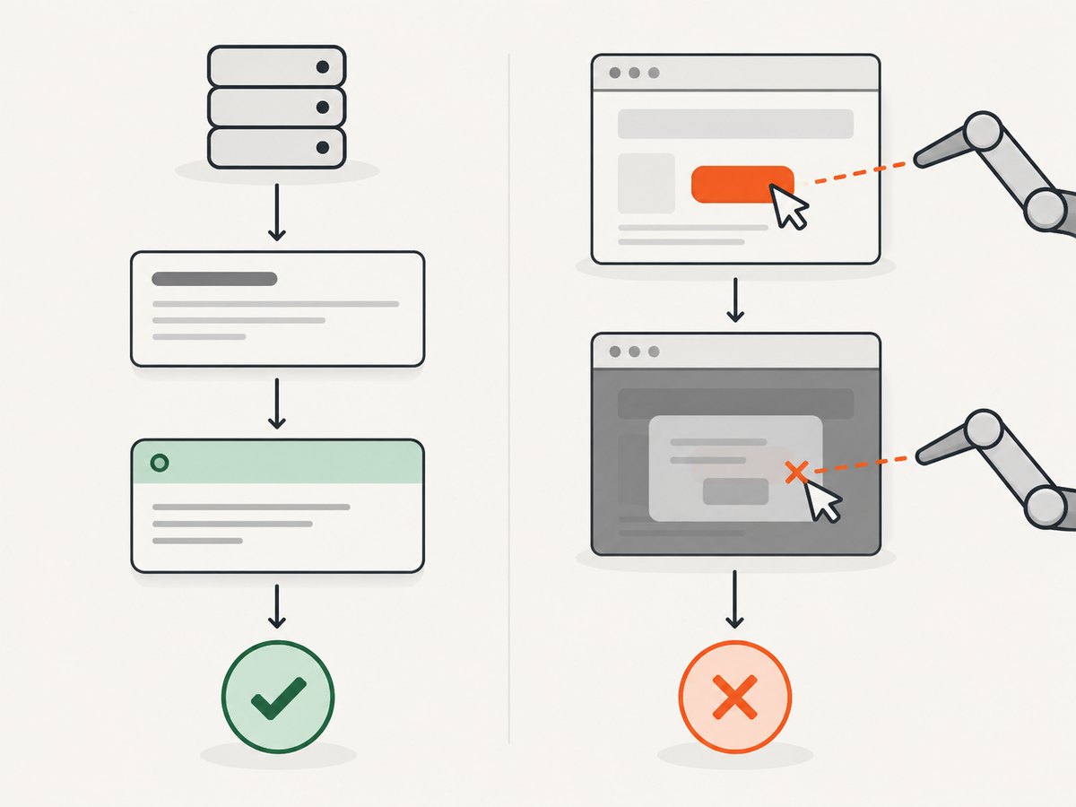 An HTTP success and a browser click are separate events.