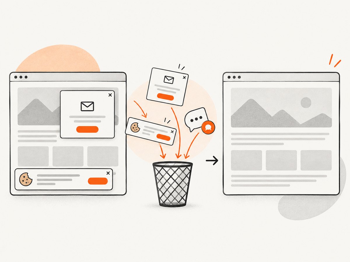 A capture service can clear common consent and overlay elements before producing the image.