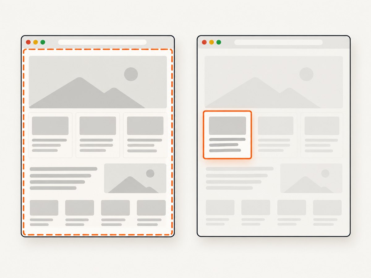 Choose a window screenshot for the current browsing context or an element screenshot for a focused crop.