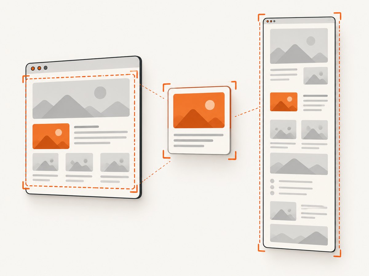 Choose viewport, element, or full-document capture based on what the screenshot must contain.