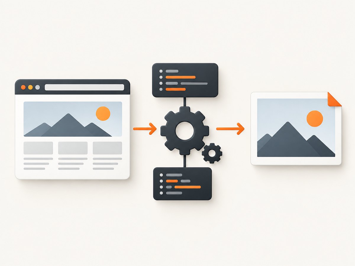 Selenium navigates to a page, waits for the target state, and captures the current browsing context.