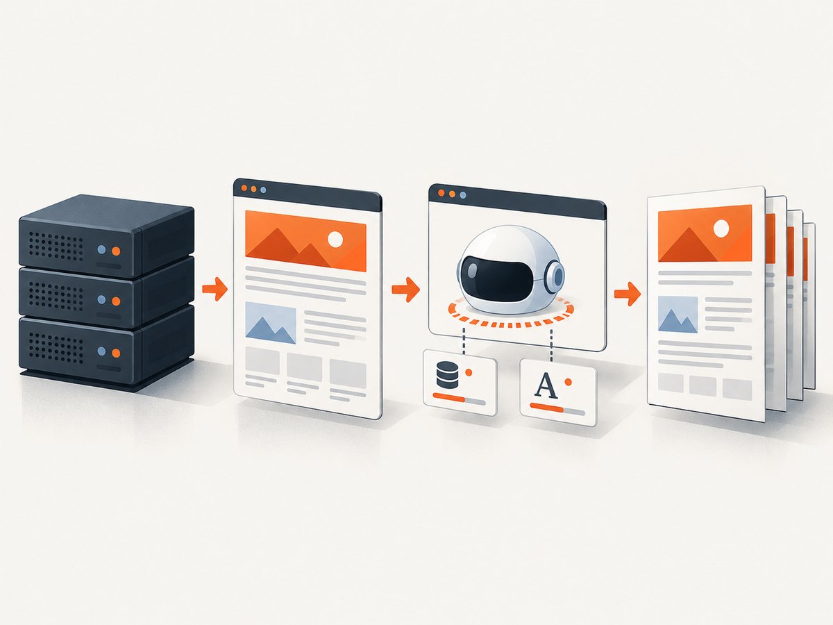 Angular SSR supplies the rendered route; the browser waits for its content and prints the PDF.