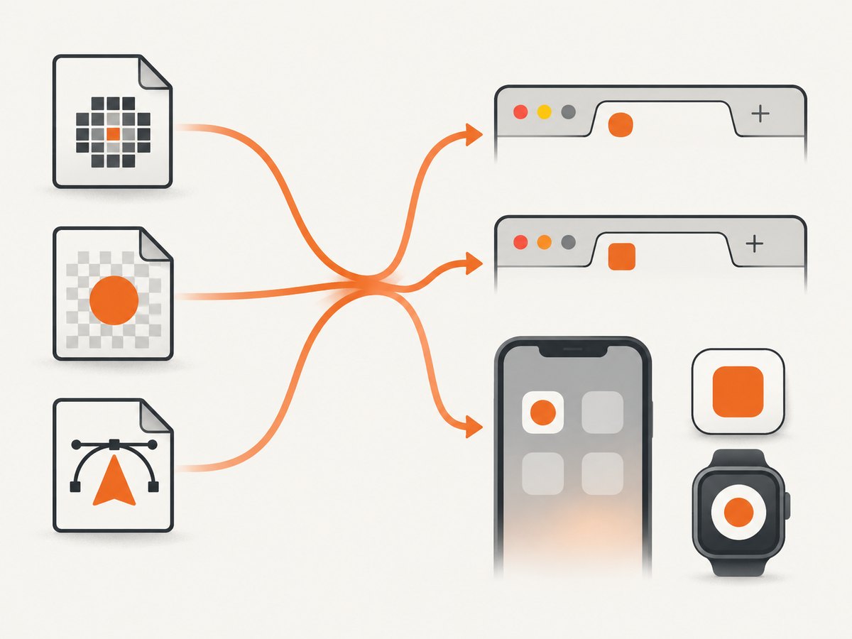ICO, PNG, SVG, and Apple home-screen icons serve different targets and can be declared together.