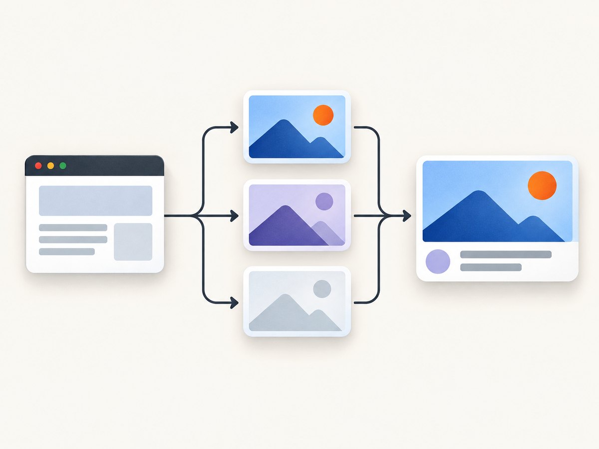 Open Graph image selection follows a priority chain from a per-page social image to sitewide fallbacks.