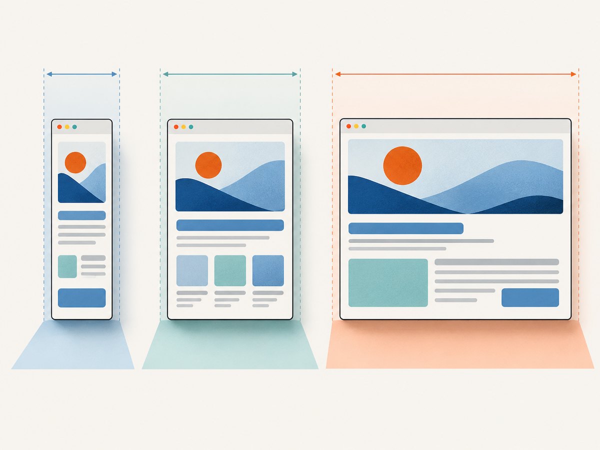 Separate test projects make responsive layouts repeatable at selected widths.