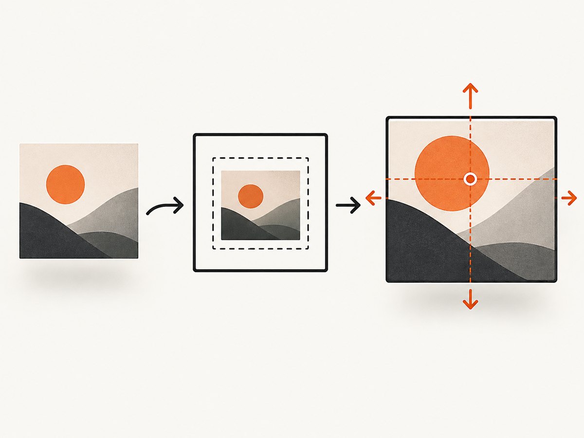 The element box determines the available area; cover preserves the image ratio and may crop its edges.