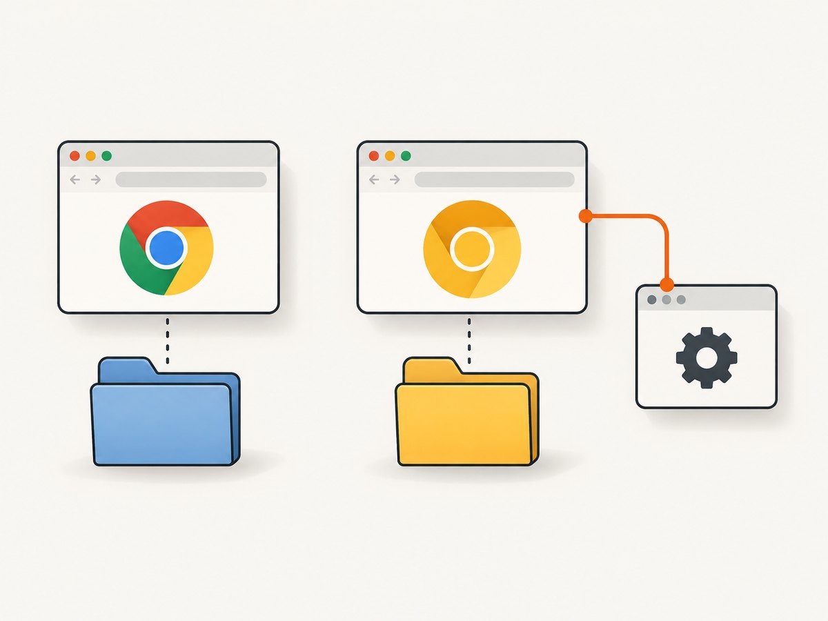 Separate profile directories or attach to the browser already using its profile.