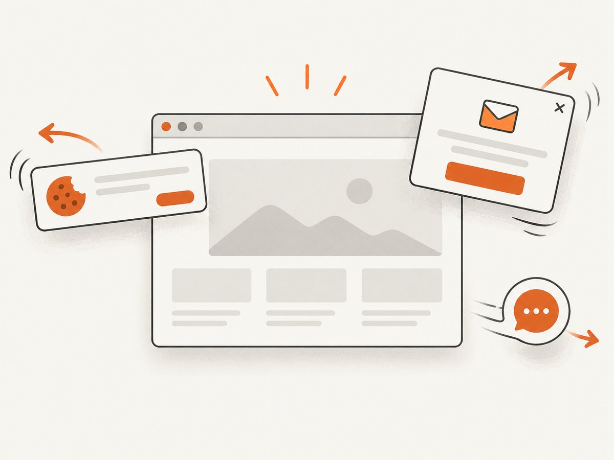 Automated webpage capture can clean consent banners and overlays before saving the image.