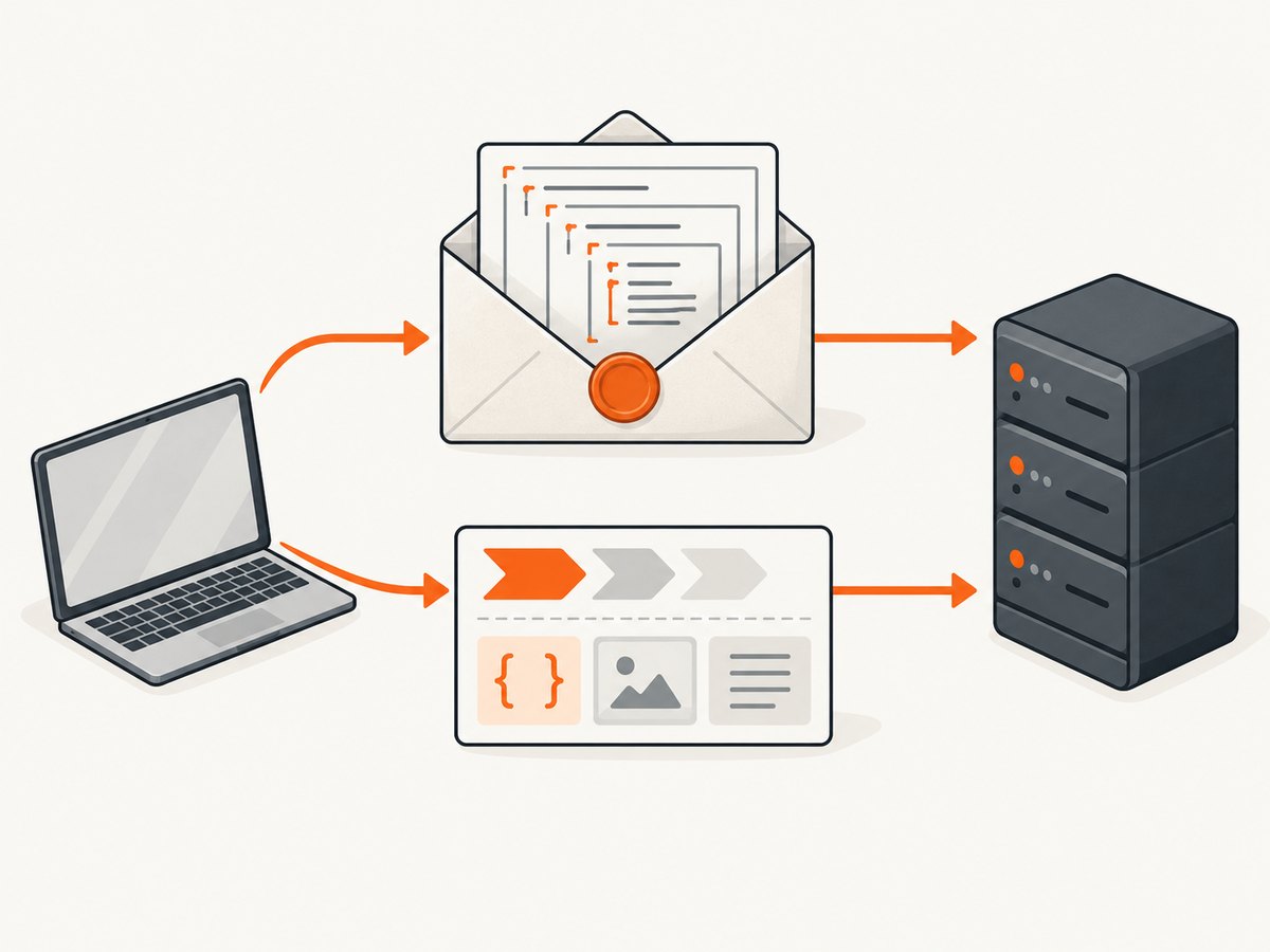 SOAP packages an operation in a defined envelope; REST applies a uniform interface to resources.