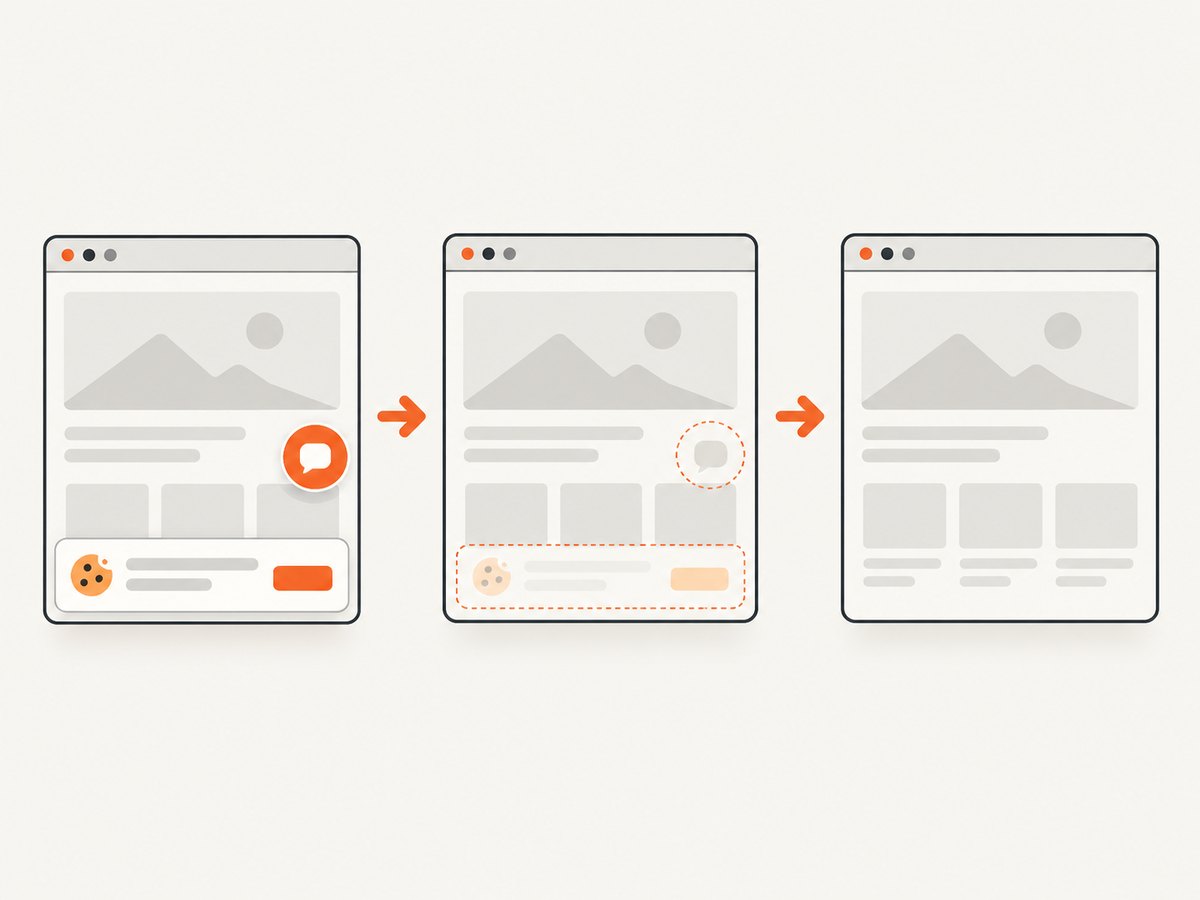 Automated capture can remove consent banners, popups, and chat widgets before saving the image.