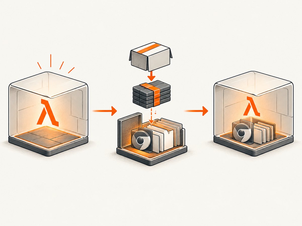 Cold invocations may initialize and extract Chromium; warm environments can reuse temporary files when they remain available.