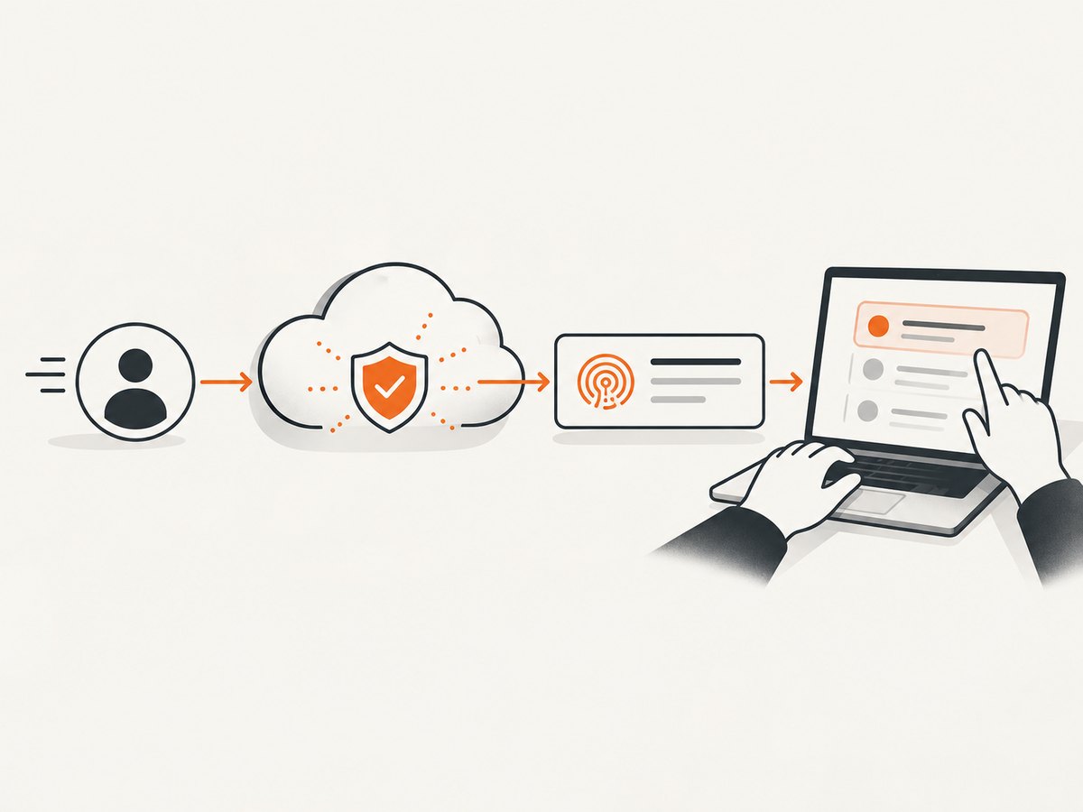 The Ray ID and Security Events record connect a visitor’s error page to the rule that acted.