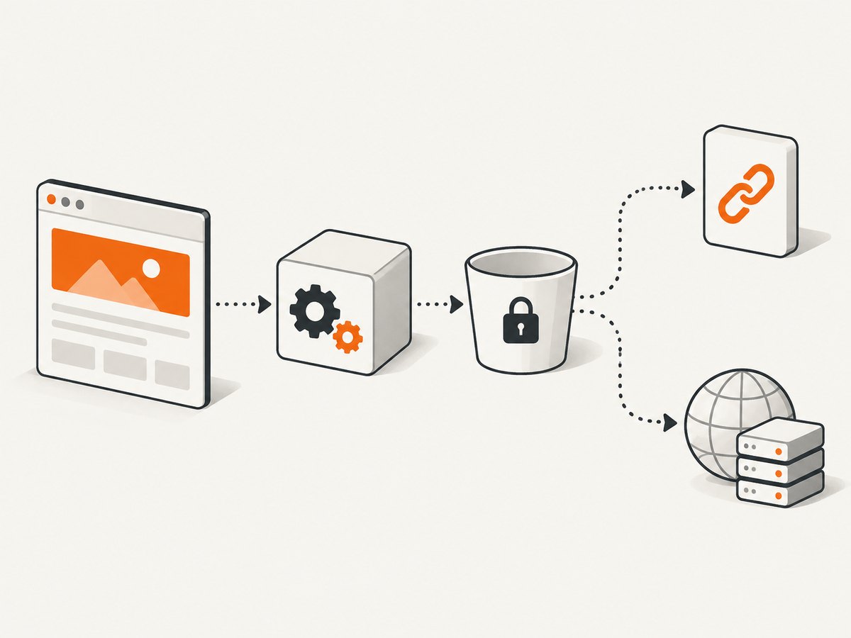 Rendering, storage, and delivery are separate steps in the pipeline.