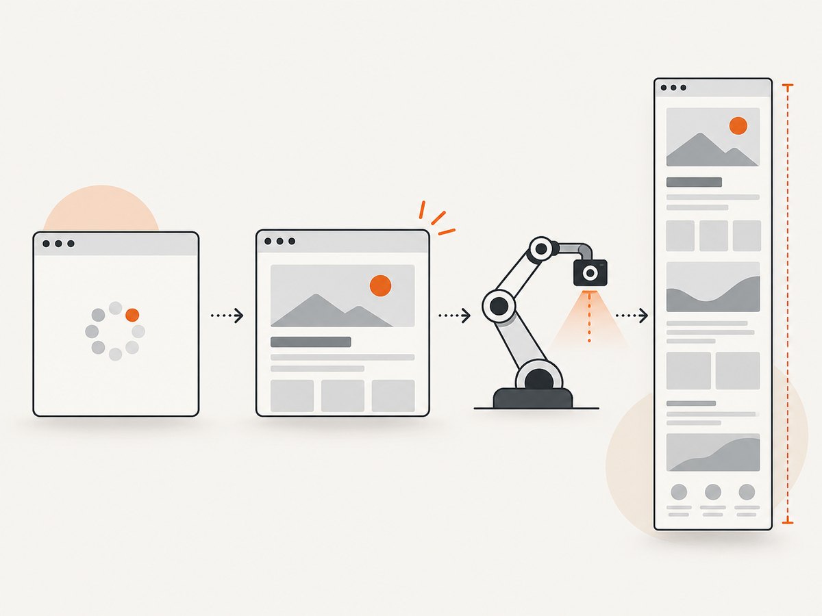Wait for an application-specific ready state before capturing the full document.