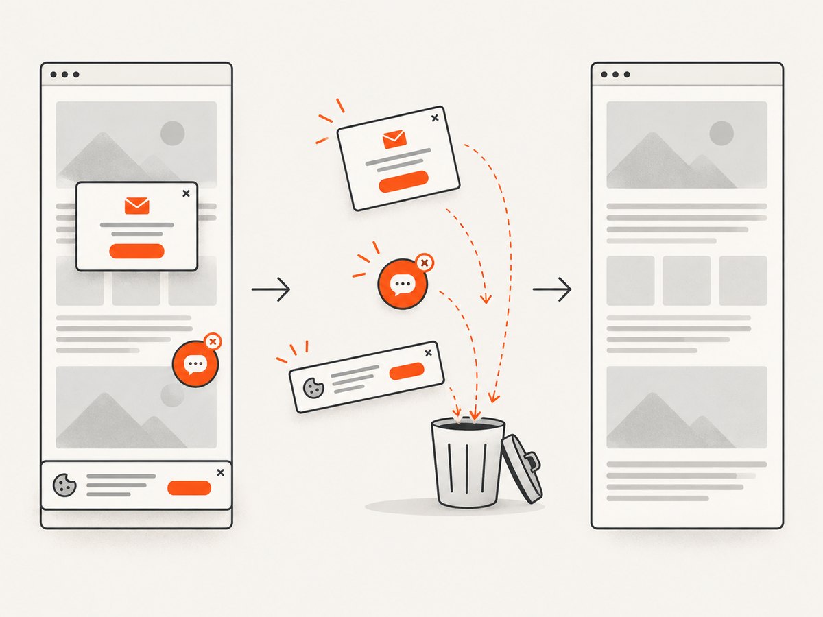 Hosted capture can clean common consent banners and overlays before the screenshot.