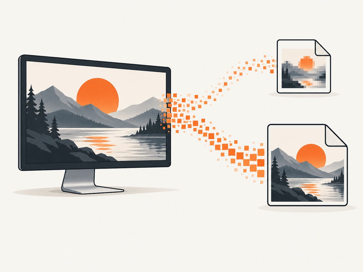 Multi-resolution capture lets you choose logical dimensions or native device pixels on scaled displays.