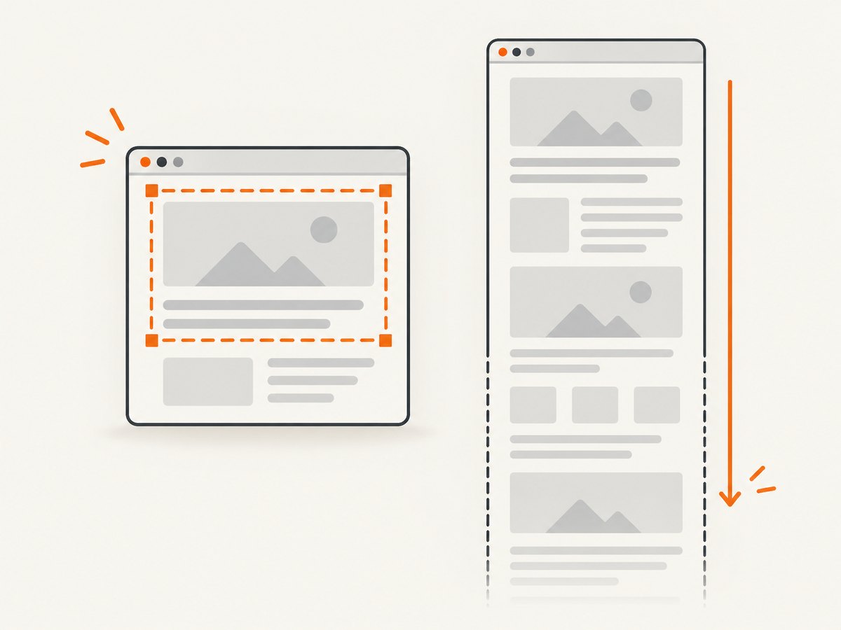 Edge offers a focused area capture and a full-page capture for scrolling content.