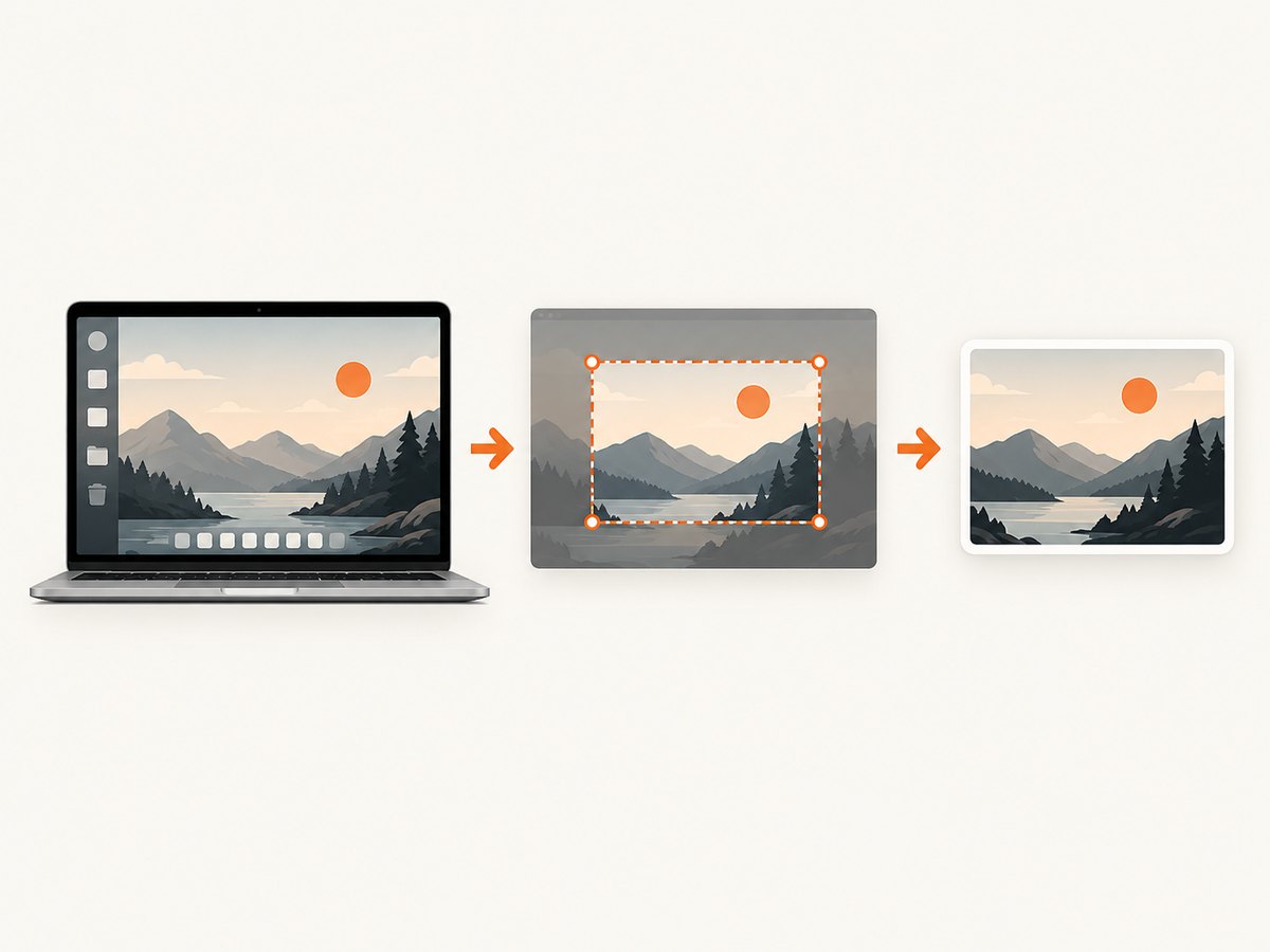Choose between full-screen, window and selected-area capture based on the scope you need.
