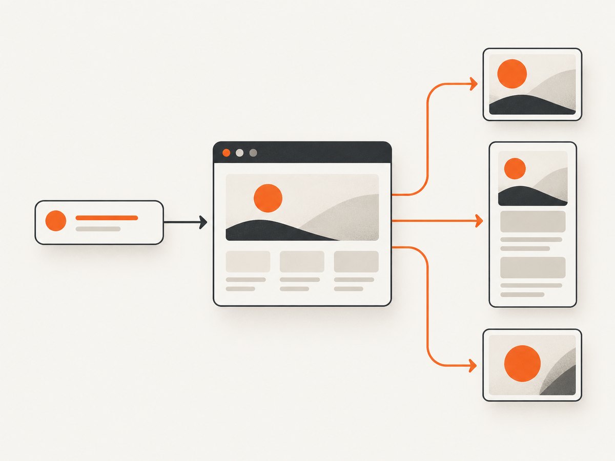 A programmatic screenshot pipeline: navigate, render, select the capture region, and encode the image.