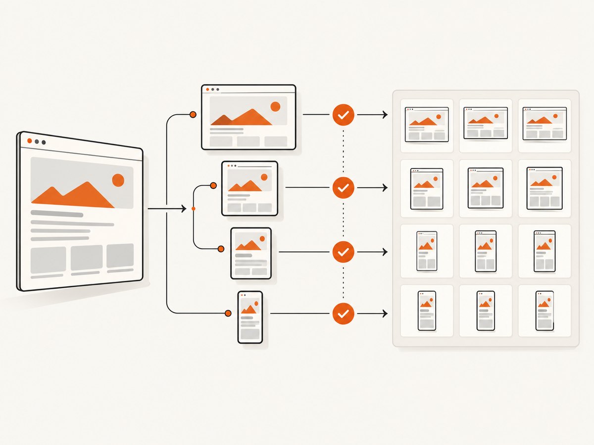 A repeatable flow: define viewports, exercise breakpoints, verify behavior, and save evidence.