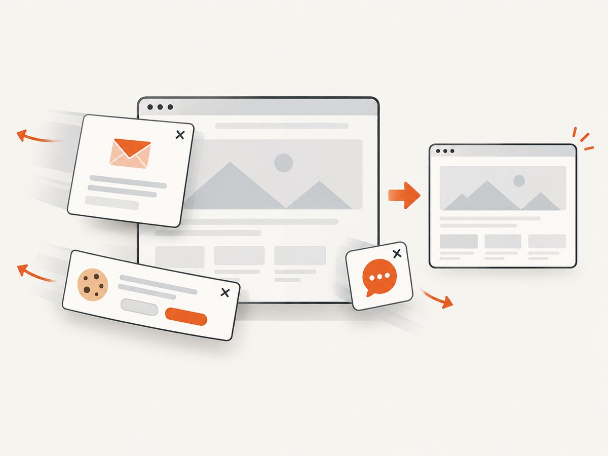 Removing overlays before capture makes the page image easier to inspect.