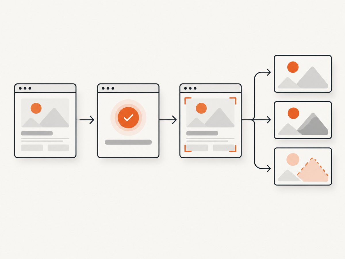 A visual regression check captures a known state and compares it with an approved baseline.