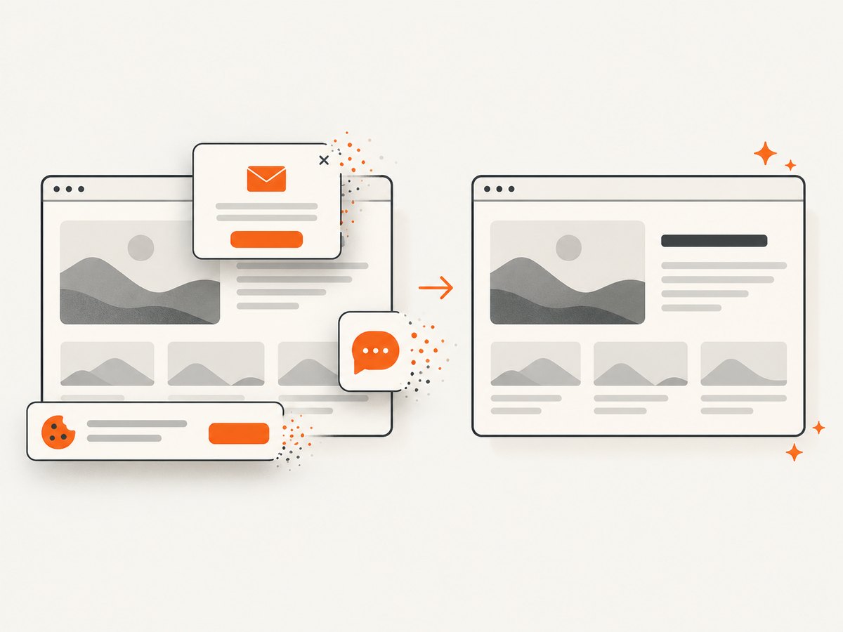 Consent banners and overlays can be removed before a capture.