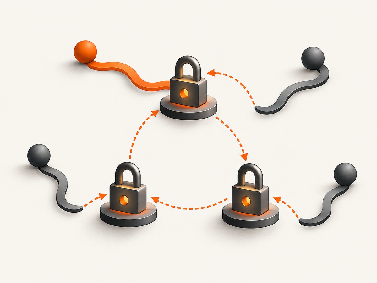 A deadlock diagnosis depends on tracing a cycle of lock ownership and waiting.