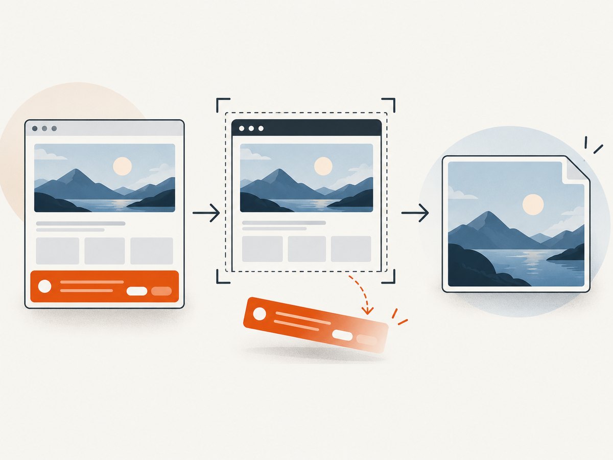A clean capture pipeline removes overlays before the final image.