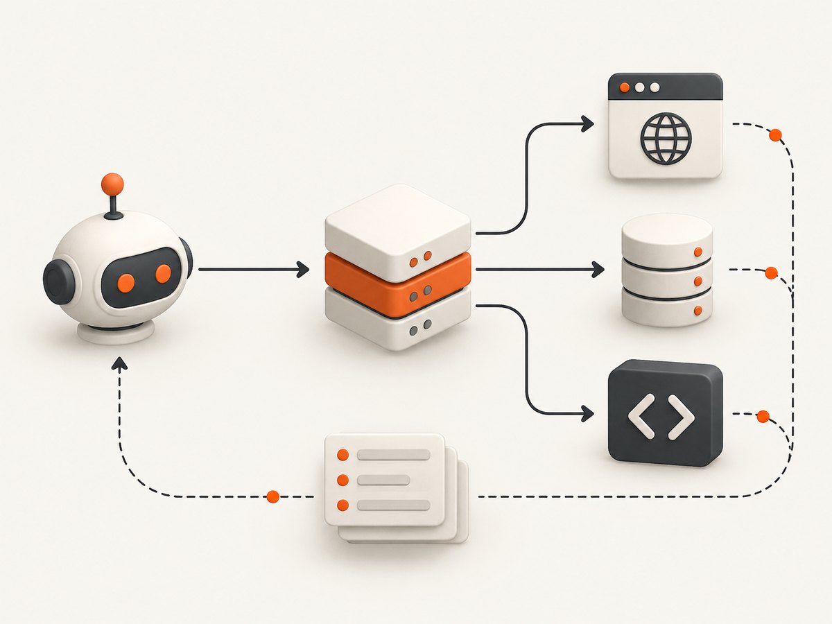 An MCP client sends a task to a purpose-built server and receives structured results.