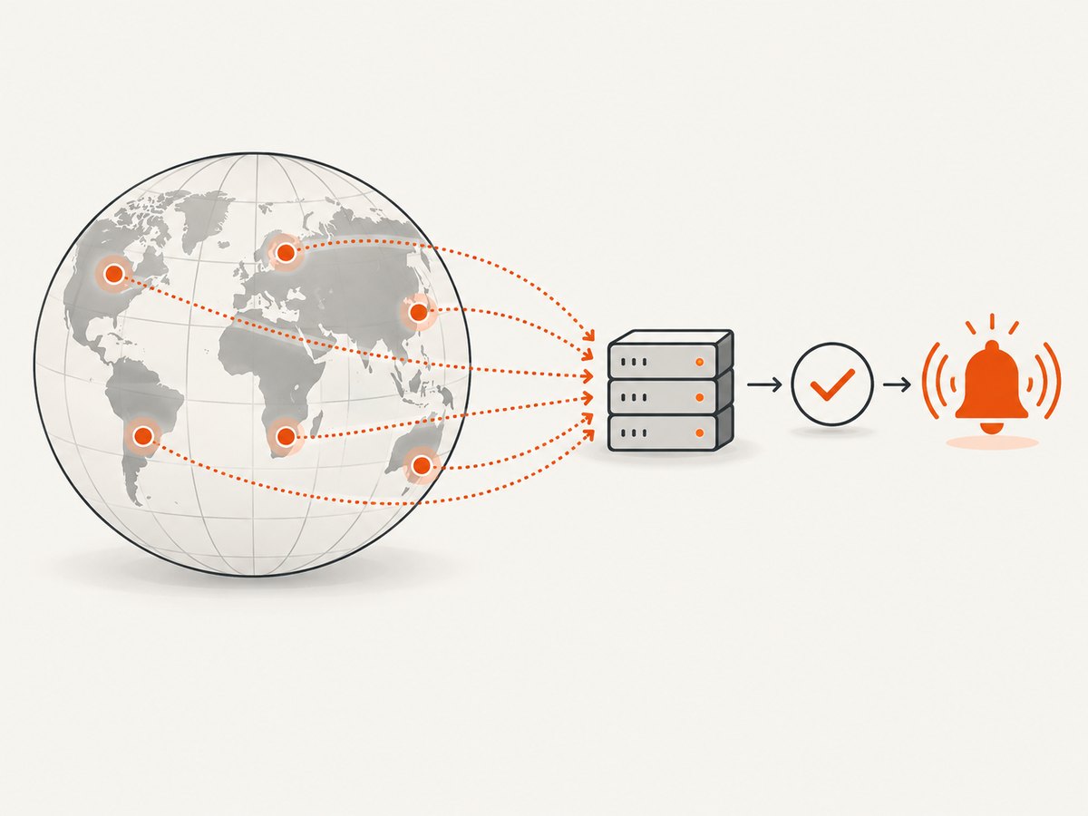 A reliable monitor confirms failures from relevant locations before paging the team.
