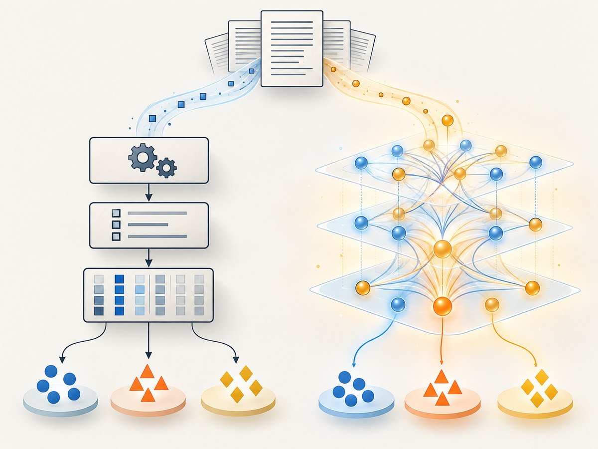 Traditional pipelines and LLMs can be evaluated against the same task contract.