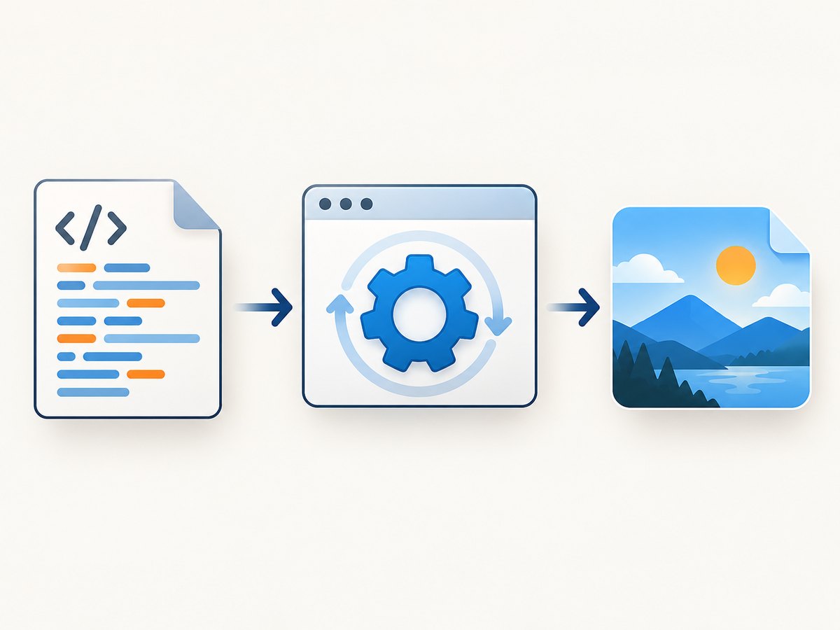 HTML must be rendered before its pixels can be encoded as JPG.