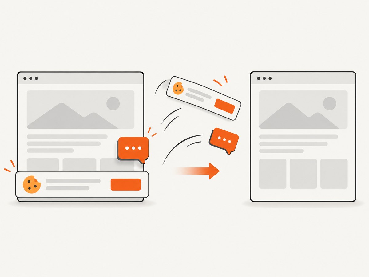 A capture can remove consent banners, popups and chat widgets before rendering the final image.