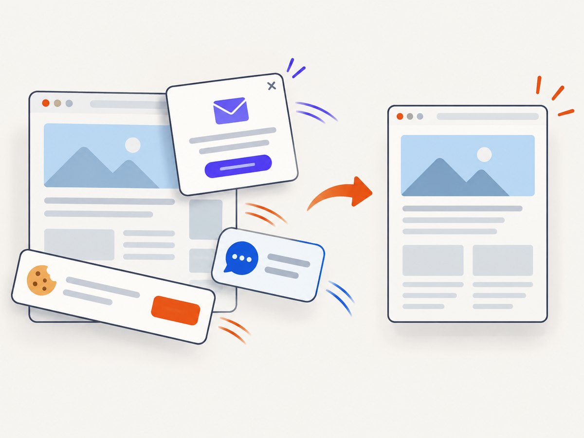 Consent prompts and overlays can be removed before a clean PDF or capture.