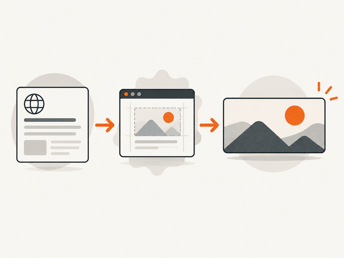 A generator creates the artwork, while metadata connects that artwork to the shared page.