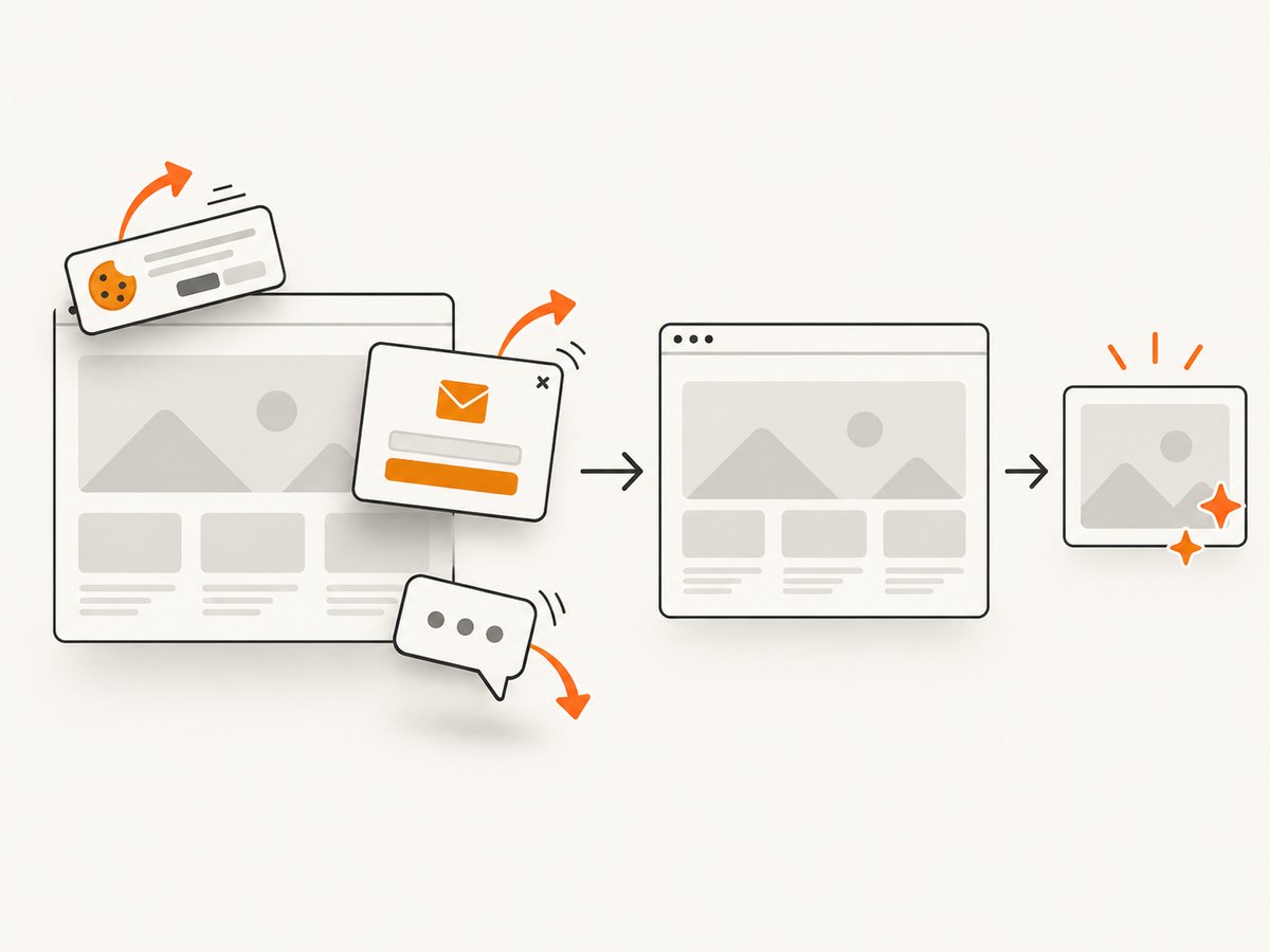 A capture service can remove common page clutter before returning the screenshot.