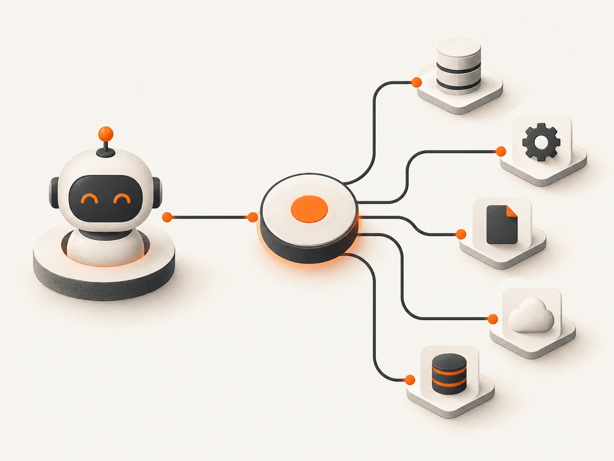 MCP gives an AI host a common way to connect to external tools and data.