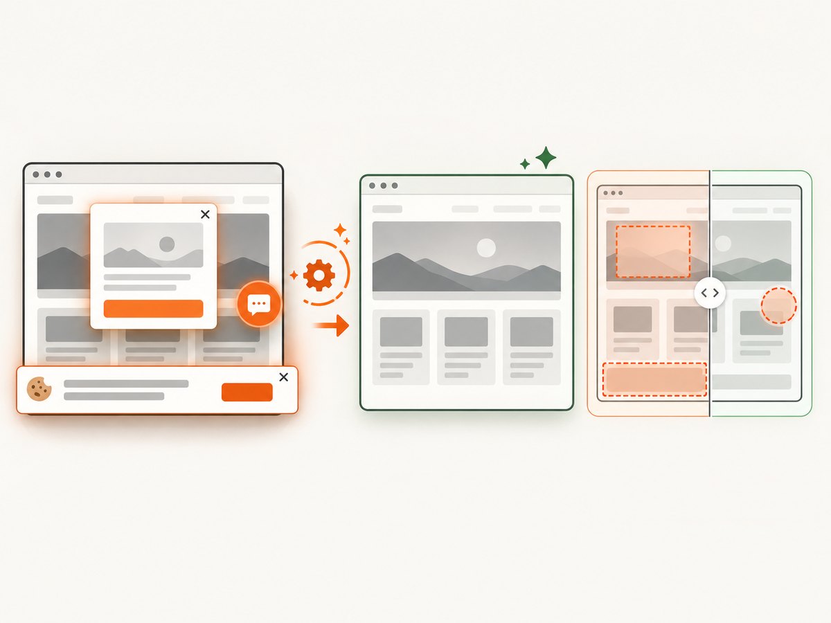 Stable visual evidence requires controlling page state and removing transient overlays before comparison.